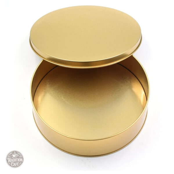 boite-biscuit-ronde-doree-1 Boite à Biscuit Ronde Dorée élégante pour stocker vos douceurs