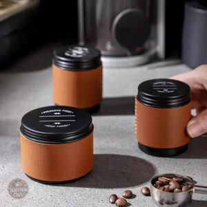 Boîte à café design avec finition similicuir