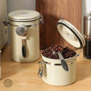 Récipient à café en acier inoxydable couleur beige