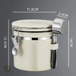 Accessoire de cuisine : boîte à café en inox beige
