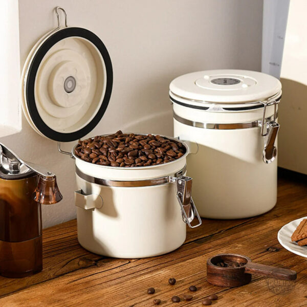 Conteneur hermétique pour café avec système de datation