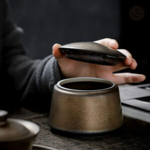 Coffret marron en céramique, style japonais