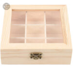 Organisateur de Thé en Bois 9 Compartiments Transparent