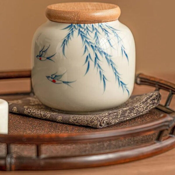 Boîte à thé décorative en céramique et porcelaine