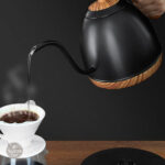 Bouilloire en acier inoxydable, design noir moderne