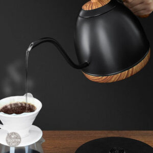 Bouilloire en acier inoxydable, design noir moderne