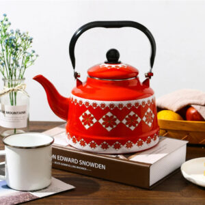 Bouilloire Vintage Rouge et Blanche