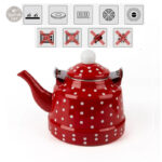 Accessoire de cuisine : bouilloire rouge à pois