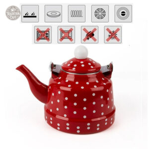 Accessoire de cuisine : bouilloire rouge à pois