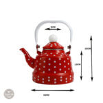 Bouilloire rouge à pois blancs pour un style amusant