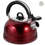 Bouilloire Sifflante Rouge en Acier Inoxydable