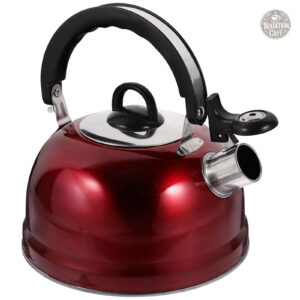 Bouilloire Sifflante Rouge en Acier Inoxydable