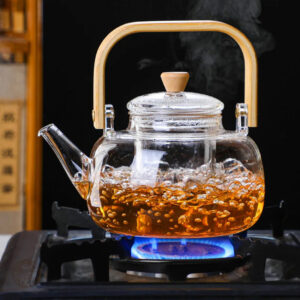 Bouilloire en verre avec filtre infuseur pour thé