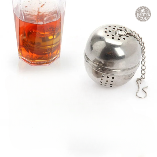 Boule à thé avec chaînette, design en acier inoxydable