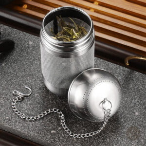Boule à thé à mailles fines avec chaînette pour infuser le thé