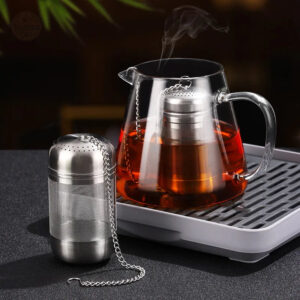 Infuseur à thé en métal avec mailles fines et chaîne pratique