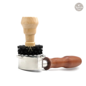 Brosse en bois pour nettoyage de porte filtre à café