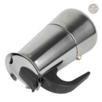 Cafetière 6 Tasses, design en acier inoxydable argenté