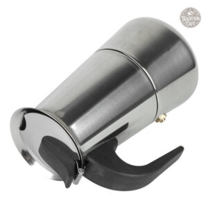 Cafetière 6 Tasses, design en acier inoxydable argenté