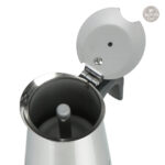 Accessoire de cuisine, cafetière en acier argenté
