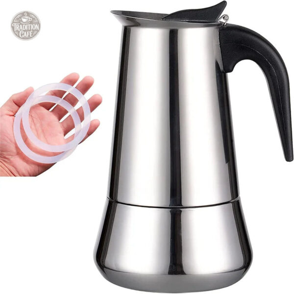 Cafetiere en Inox pour 12 tasses, design ergonomique