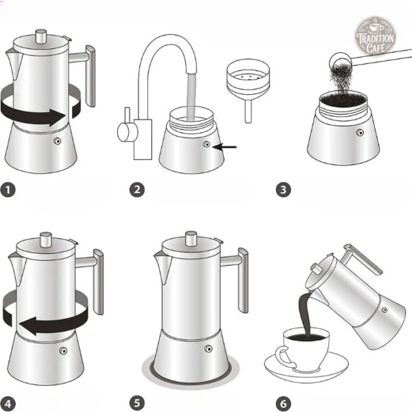 Cafetière Italienne en inox, capacité 500 ml
