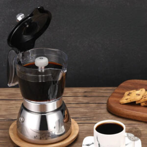 Cafetière Italienne Inox avec Collecteur Transparent