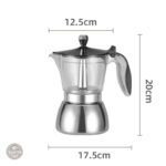 Cafetière Inox avec collecteur transparent, style pratique