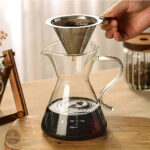 Cafetière filtre manuelle en verre élégant