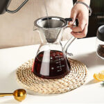 Cafetière en verre avec filtre intégré