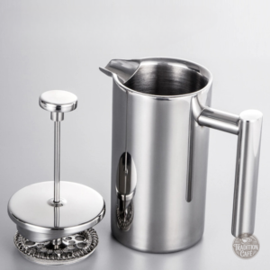 Cafetière à piston isotherme en inox double paroi