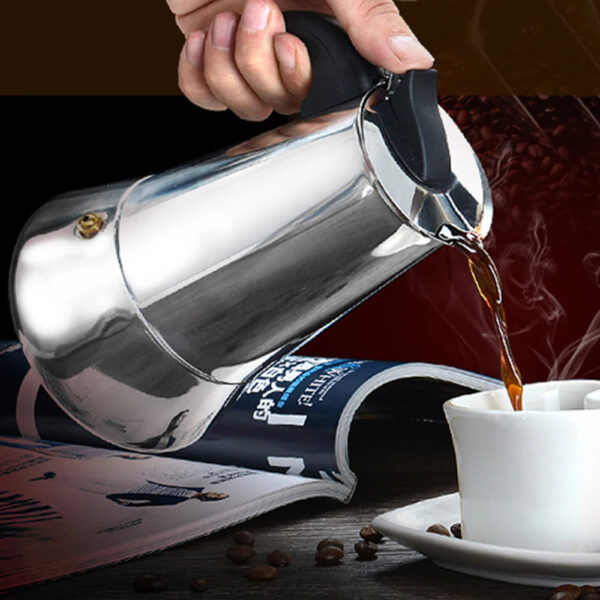 Cafetière Italienne en acier, 12 tasses pour les amateurs de café