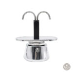 Cafetière italienne en acier inoxydable à double tête