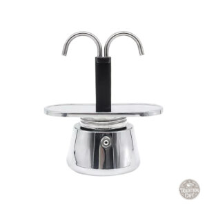 Cafetière italienne en acier inoxydable à double tête