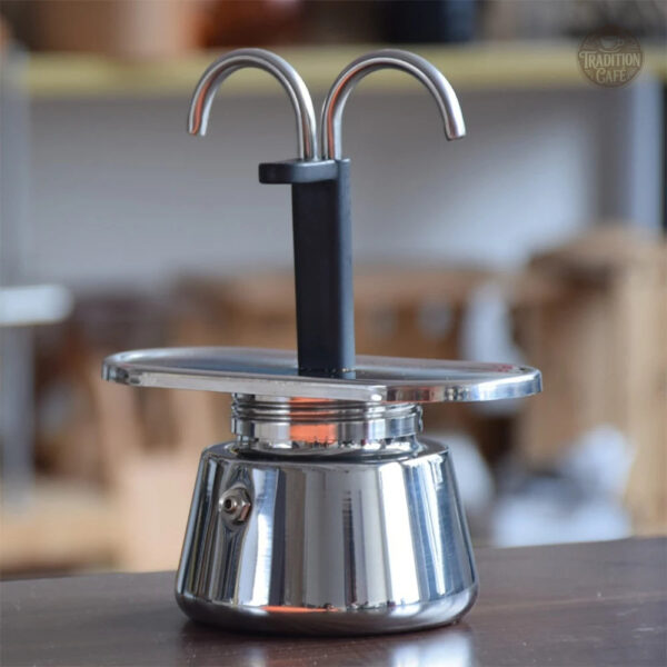 Double tête en acier pour préparation café italienne