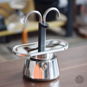 Cafetière en inox, design pratique pour deux tasses