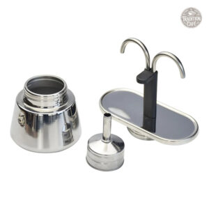 Cafetière italienne, acier inoxydable, double fonction