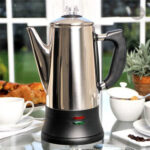 Cafetière italienne électrique en acier inoxydable
