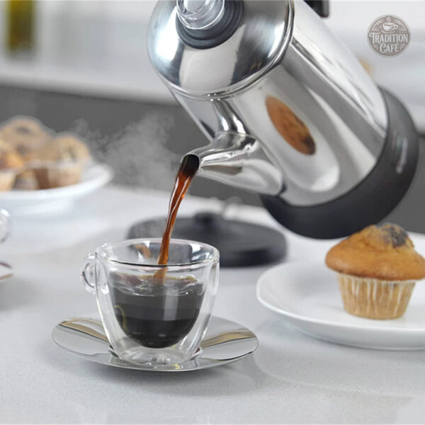 Cafetière électrique en acier inoxydable, design moderne