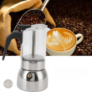Cafetière en verre et inox pour un café authentique