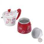 Cafetière italienne romantique aux couleurs rouge et blanche