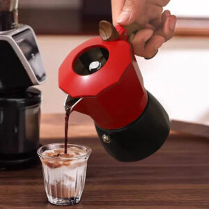 Cafetière moka design rouge et noir