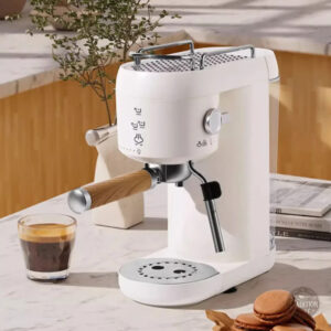 Cafetière Vintage Blanche avec mousseur à lait