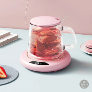 Chauffe-tasse USB compact rose pour boissons chaudes