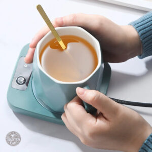 Dispositif chauffe tasse portable, pratique et design vert