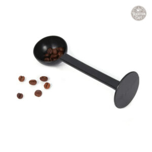 Cuillère doseuse noire avec presse poudre