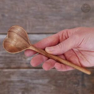 Cuillère à Moka en bois en forme de cœur