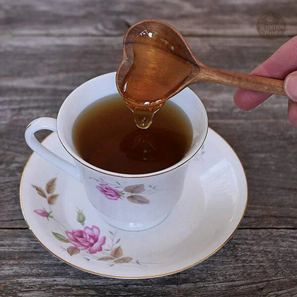 Cuillère en bois pour moka, forme originale cœur