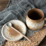 Cuillère à Moka vintage en céramique élégante