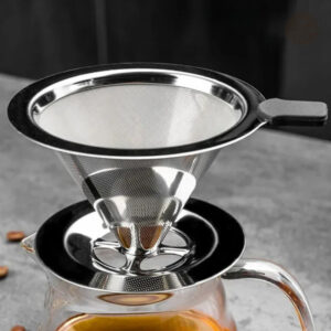 Filtre à café en acier inoxydable pour préparation de café moulu